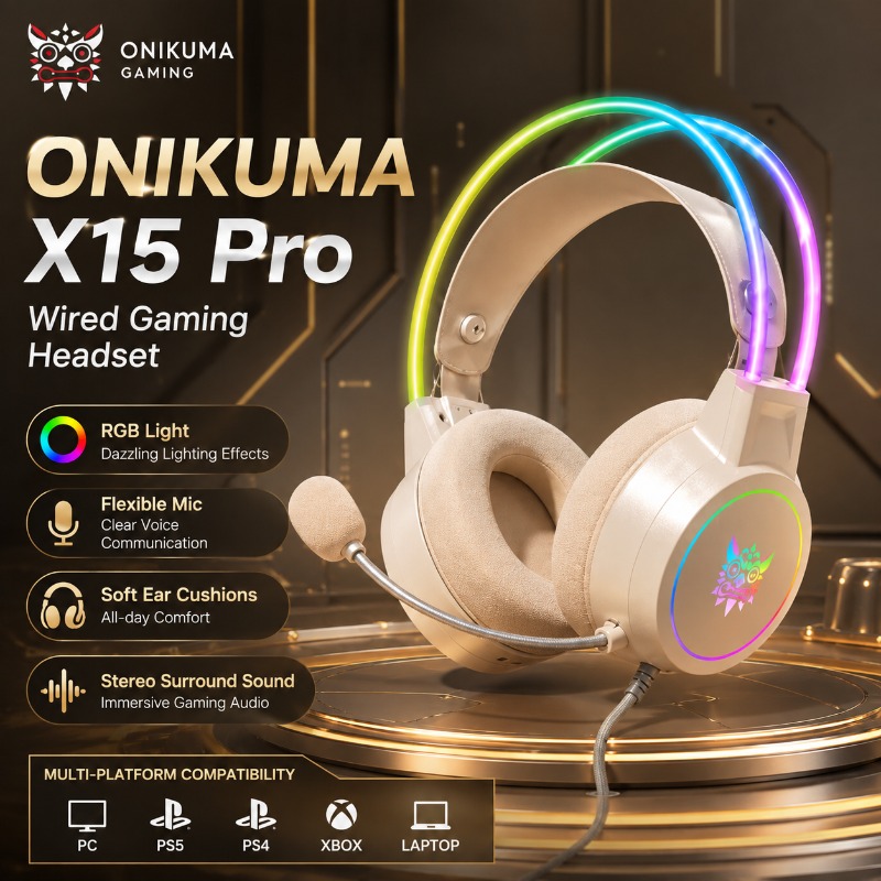 Игровая гарнитура ONIKUMA X15  – обзор и цена Gaming Headset Rgb